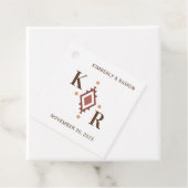 西部の結婚式の引き出物ラベルとモノグラム フェイバータグ (インサイチュ)