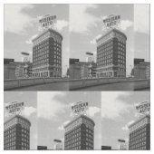 西部の自動建物の写真の生地 ファブリック (クローズアップ)