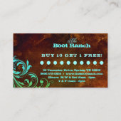 西部の花のロイヤリティカードブラウンの青いグランジ ロイヤリティカード (裏面)