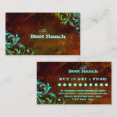 西部の花のロイヤリティカードブラウンの青いグランジ ロイヤリティカード (正面/裏面)