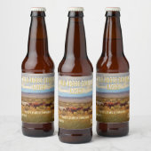 西部の荒野の野生の馬 詳細デザイン ビールラベル (ボトル)