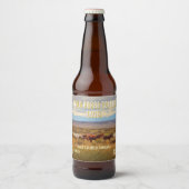 西部の荒野の野生の馬 詳細デザイン ビールラベル (正面)