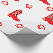 西部の赤いバンダナのプリントのカウボーイ・ブーツの切り出し ラッピングペーパー (角)