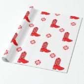 西部の赤いバンダナのプリントのカウボーイ・ブーツの切り出し ラッピングペーパー (アンロールド)
