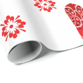 西部の赤いバンダナのプリントのカウボーイ・ブーツの切り出し ラッピングペーパー (ロールコーナー)