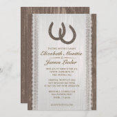 西部の蹄鉄の結婚式招待状 招待状 (正面/裏面)