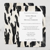 西部の農場の動物 牛 招待状 (正面/裏面)