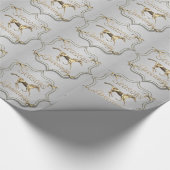 西部の金ゴールドの馬の季節のごあいさつ ラッピングペーパー (角)