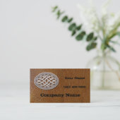 西部の銀製のベルトの留め金の老化させた革 名刺 (スタンド正面)