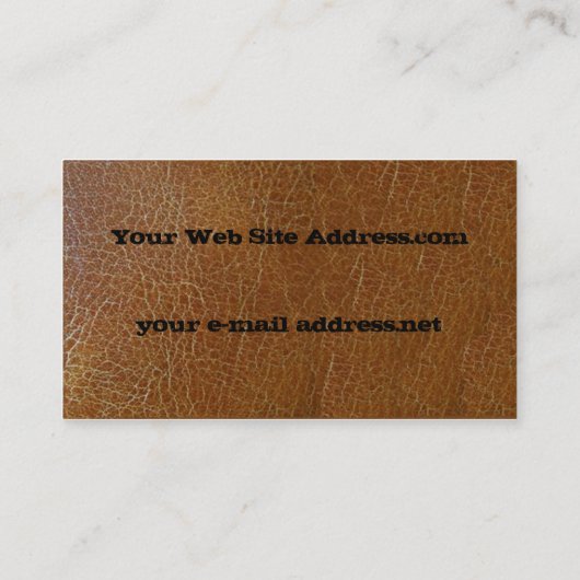 西部の銀製のベルトの留め金の老化させた革 名刺 (裏面)