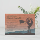 西部の風車のブライダルシャワー招待状 招待状 (スタンド正面)
