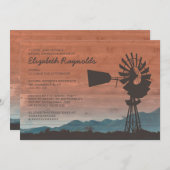 西部の風車のブライダルシャワー招待状 招待状 (正面/裏面)