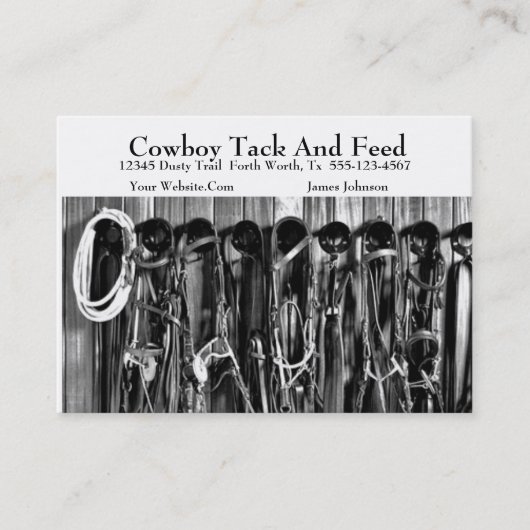 西部の馬の鋲名刺のテンプレート 名刺 (正面)
