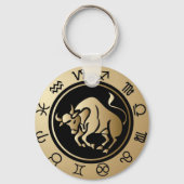 西部の(占星術の)十二宮図-トーラス キーホルダー (正面)
