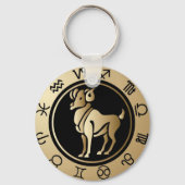西部の(占星術の)十二宮図-牡羊座 キーホルダー (正面)