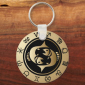 西部の(占星術の)十二宮図-魚類 キーホルダー (正面)