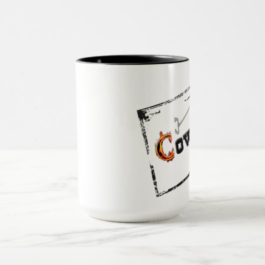 西部の"決め付けられた女性のカーボーイ"のコーヒーカップのマグ マグカップ (中央)