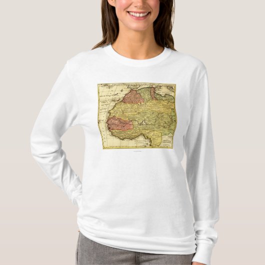 西部のAfricaPanoramic MapWesternアフリカ2 Tシャツ (正面)