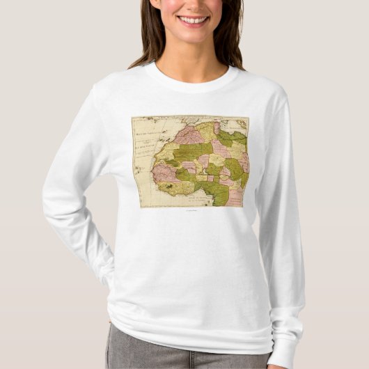 西部のAfricaPanoramic MapWesternアフリカ3 Tシャツ (正面)