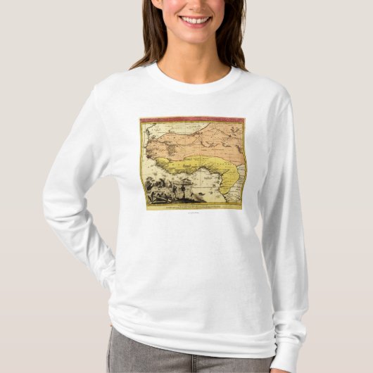 西部のAfricaPanoramic MapWesternアフリカ Tシャツ (正面)