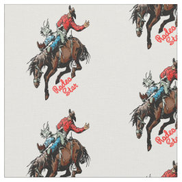 西部のBarebackロデオのカウボーイのBroncの馬のライダー ファブリック