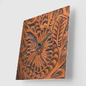 西部のDecor用具の革プリントの柱時計 スクエア壁時計 (傾斜)