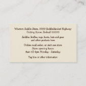 西部のSaddleryの名刺 名刺 (裏面)