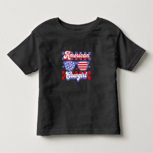 西部アメリカのカウガール 愛国的な トドラーTシャツ