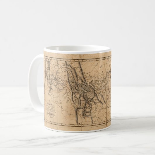 西部アメリカ1814年を渡るルイス及びクラークの地図 コーヒーマグカップ (正面左)