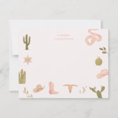 西部カウガールピンク子供 ノートカード (正面)