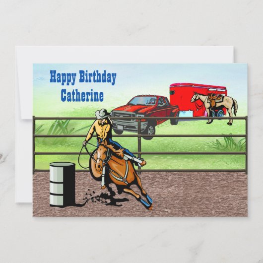 西部カウガールロデオバレルレーサー競技場 招待状 (正面)