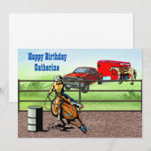 西部カウガールロデオバレルレーサー競技場 招待状 (正面/裏面)