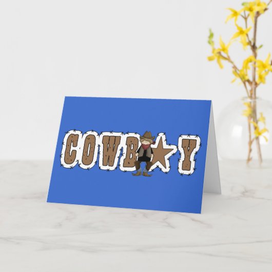 西部カウボーイの卒業のお祝い- カード (黄色い花)