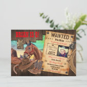 西部カウボーイの手配書招待状 招待状 (スタンド正面)