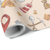 西部カウボーイヴィンテージ金ゴールド採掘 ラッピングペーパー (ロールコーナー)