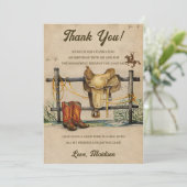 西部カウボーイ誕生日パーティー感謝カード 招待状 (スタンド正面)