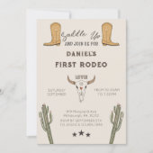 西部カウボーイ誕生日 招待状 (正面)