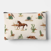 西部カクスタス砂漠馬カウガールパーソナライズド アクセサリーポーチ (裏面)