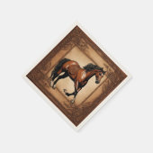 西部カントリー馬の騎馬パーティー スタンダードカクテルナプキン (角)
