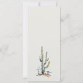 西部サボテン砂漠の風景 ウェディング メニュー カード (裏面)