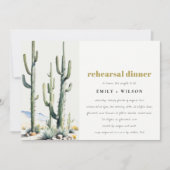 西部サボテン砂漠の風景 リハーサルディナー 招待状 (正面)