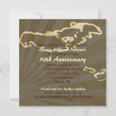 西部スタイルのサボテン 50周年結婚記念日 招待状 (裏面)