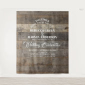 西部スタイルの木目調納屋結婚式背景 タペストリー (正面)