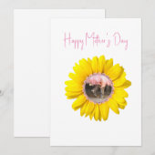 西部スタイルの黄色のひまわりとウェスタンブーツを履いた少女の母の日カード シーズンカード (正面/裏面)