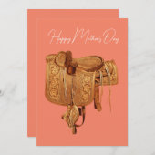 西部スタイル,ヴィンテージ,サドル,カントリー, 母の日 シーズンカード (正面/裏面)