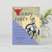 西部ダービーパーティー招待 カウボーイ 馬 レース 招待状 (スタンド正面)