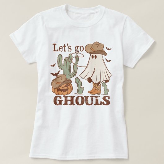 西部ハイウエイ パンプキン ゴースト カウボーイ Let's Goー ゴールズ Tシャツ (デザイン正面)