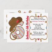 西部ビッグ6ボーイの誕生日招待状 招待状 (正面/裏面)