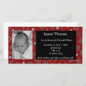 西部ベビー誕生発表 案内状 (正面/裏面)