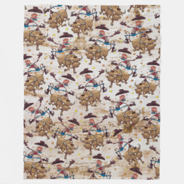 西部ロデオのカウボーイのBullの乗馬の国 フリースブランケット